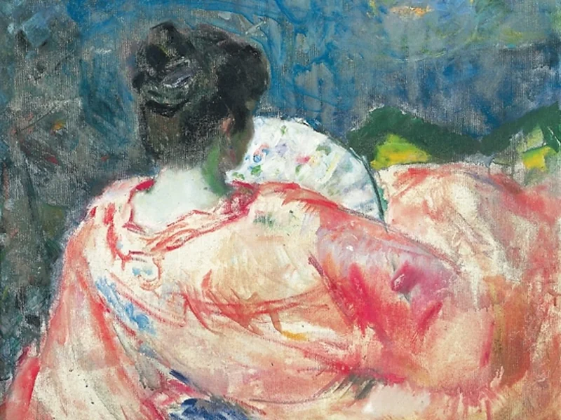 1879-Bernhard Folkestad - Donna con ventaglio, 1917